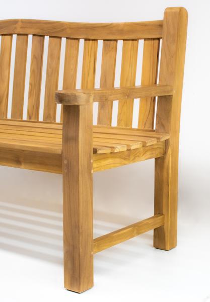 Preview: Gartenbank aus Teakholz "Sun" 187 x 67 cm Höhe 92 cm mit 7x7 cm Beinen statt € 1190,00 nur € 899,00